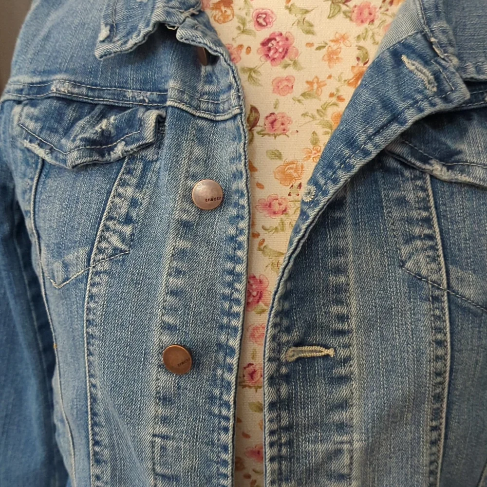 Distressed jean jacket - perfect for layering!